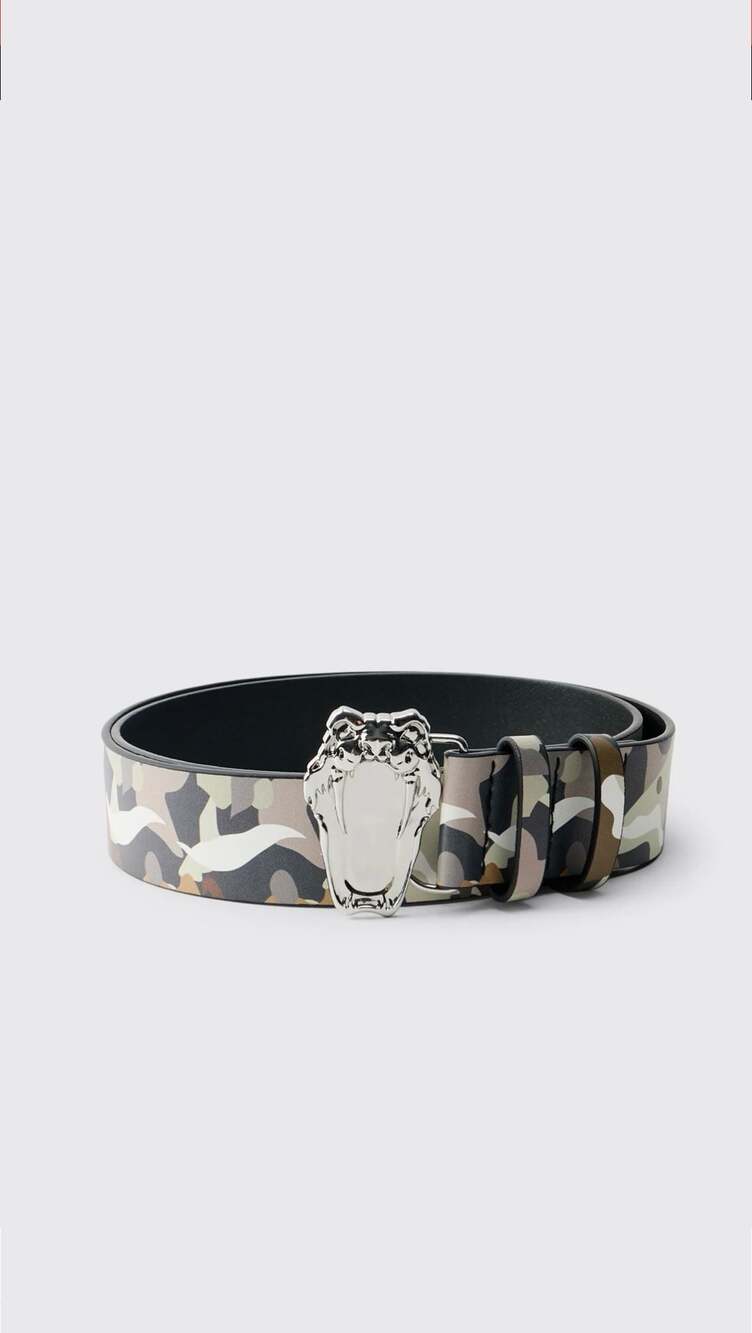 Snake Buckle Camo Belt